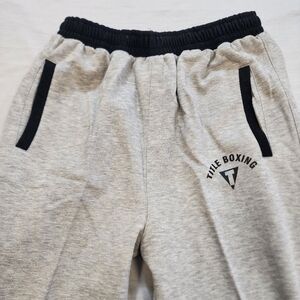 NWT Title Boxing Men's Gray Black Sweatpants Jogger, sz Large